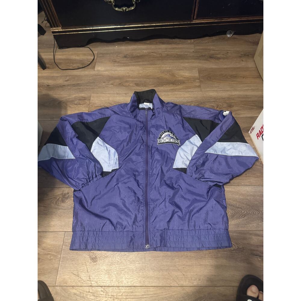 Colorado Rockies Baseball MLB Vtg 1990's Men's L Pro Player Waterproof Jacket
